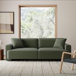 All Modern Ives 90'' Upholstered Deep Sofa in Velvet