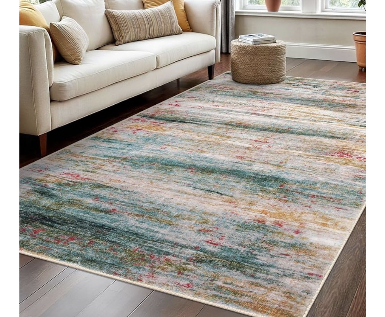 New- 8 X10 Modern Abstract Washable Area Rug