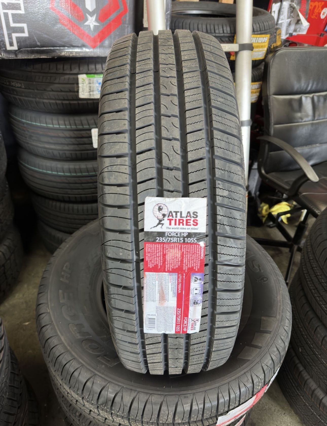 New Tire 235/75R15 Atlas Force HP 105S Set Of 4 Tires Finance Available