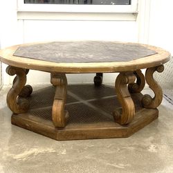 1960s Drexel Stone Walnut Wood Coffee Table