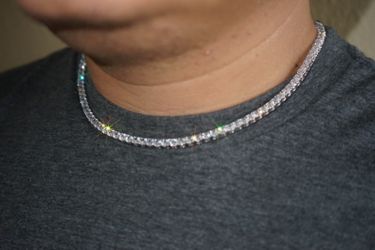 3mm 18 in tennis chain white gold plated unisex