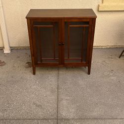 Wooden Cabinet with Glass Windows
