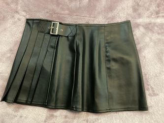 Pleated Mini Skirt, Black, Size S-M, New