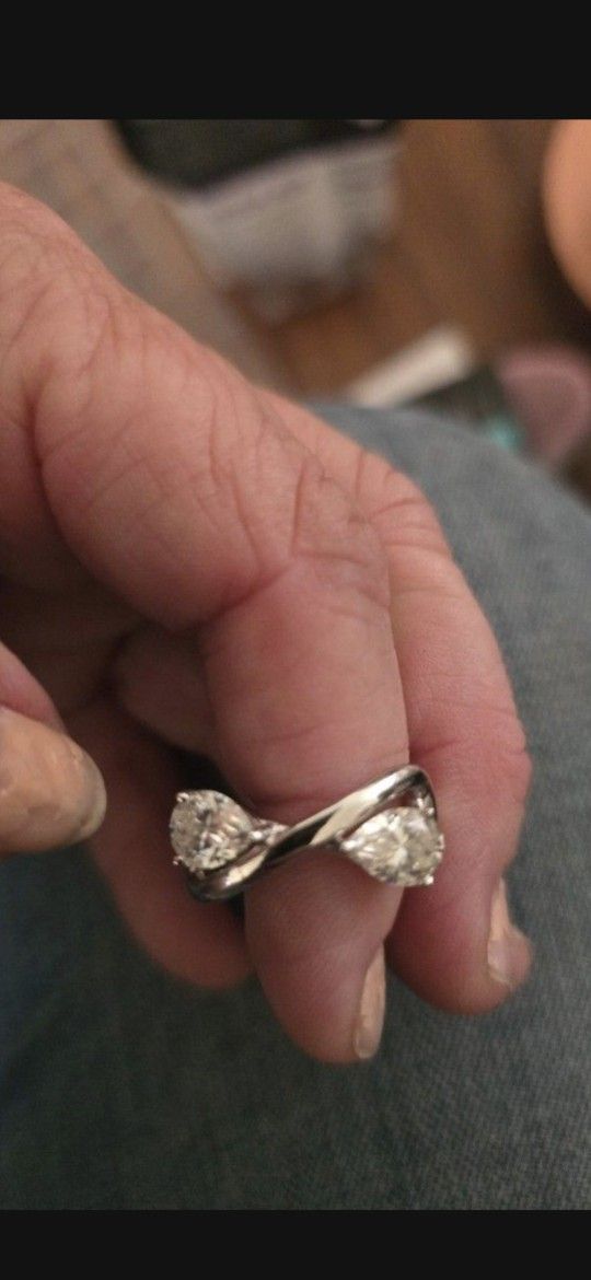 NEW 3 CT PEAR MOISSANITE STONE RING IN SILVER