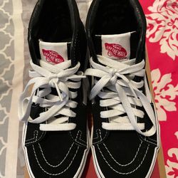 Vans Sk8-Hi Canvas Black & White Shoes