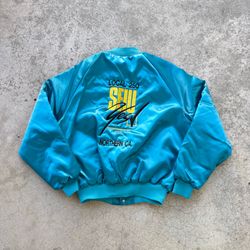 Vintage 80’s 90’s King Louie SEIU Embroidered Employee Union Satin Bomber Jacket Sz Large