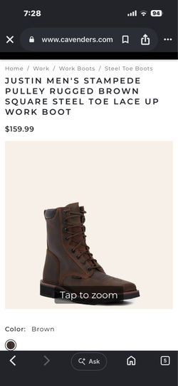 Justin  work boots size 12 EE