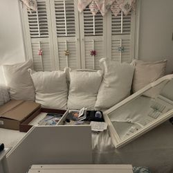 Dressers With Mirror, Book Case And Pullout Bed