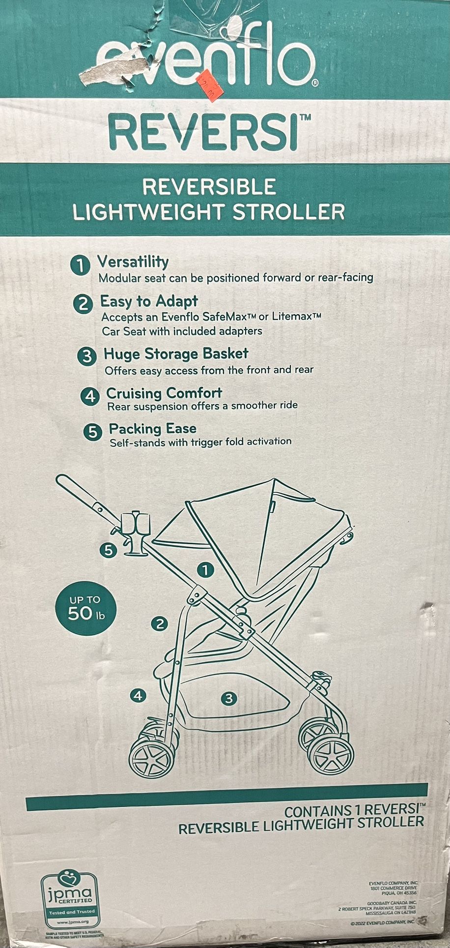Evenflo Reversi Reversible Lightweight Stroller