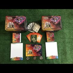 2017 POKEMON English Sun & Moon Collector's Treasure Chest Tin Box Lot