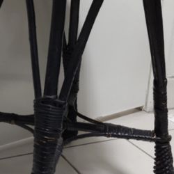 VERY NICE BLACK WICKER STOOL $10. FIRM !!
