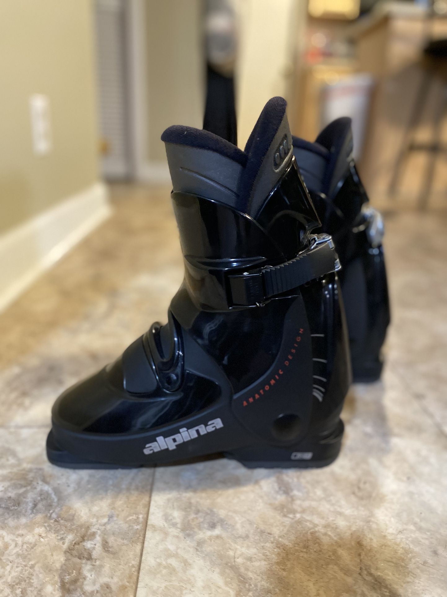 Alpina Discovery Rear Entry Ski Boots, R4.0 289mm. Color-Black, NWT.