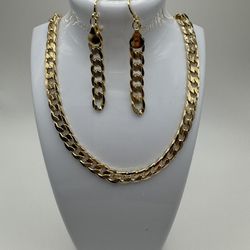 Stainless Steel 18k Gold Chain Set $45