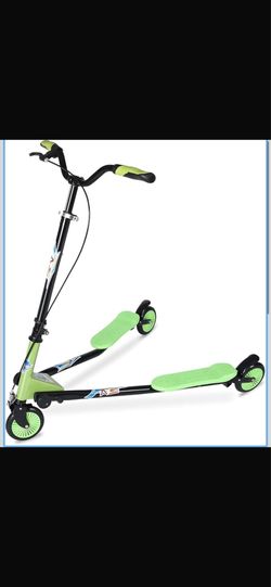 New in box Swing Wiggle Scooter, 3 Wheels Drifting Folding Kick Scooter with 4-Level Adjustable Height/Foldable for Kids/Woman/Men Age 6+ Years Old