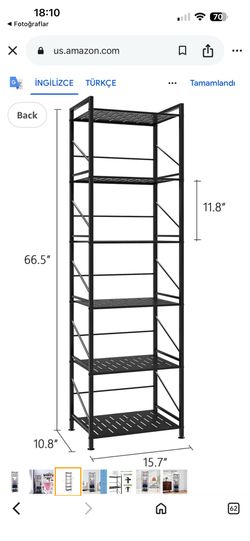 ZHAZHADI Kitchen Storage Shelf Rack, 6 Tier Metal Shelving Unit, Free Standing Shelving Unit Heavy Duty Shelves Rack Bathroom Shelf Plant Standfor Pan