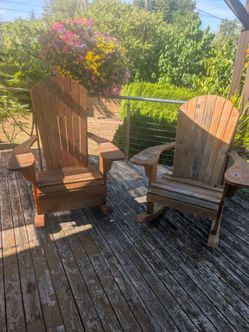 Rustic homemade rocking chairs