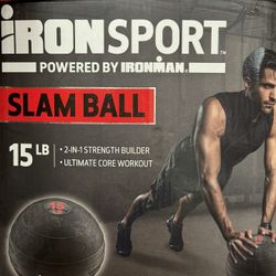 IRONSPORT Iron Sport 15lb Slam Ball Rubber Exercise Ball Total Body Conditioning