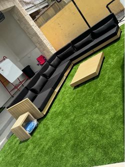 Brand new Modern Outdoor Sectional with solid teak wood