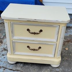 Wood Two-Drawer Nightstand End Table 