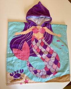 Mermaid Hooded Towel Beach Cover Up , 3-5 Years 
