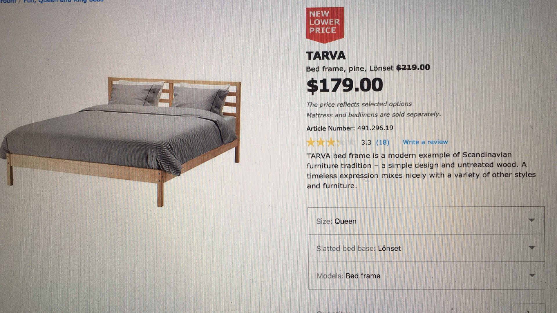 Queen bed+mattress