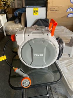Retractable garden hose reel, 1/2 inch x 65 feet