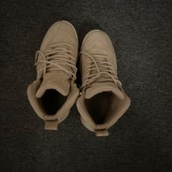 Tan Suede High-Top Sneaker Boots