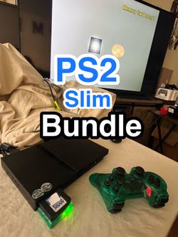 Custom Playstation 2 Slim Bundle • PS2 Console + Games + Brand New Controllers! + Memory Card