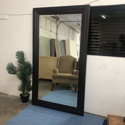 4 Foot X 7 Foot Beveled Glass Mirror Wood Framed
