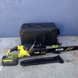 RYOBI 40V HP Brushless 20 in. Battery Chainsaw with 8.0 Ah Battery and Charger