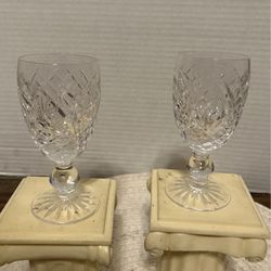Waterford Cut Crystal Glasses Set Of 2 -4-1/4” Tall