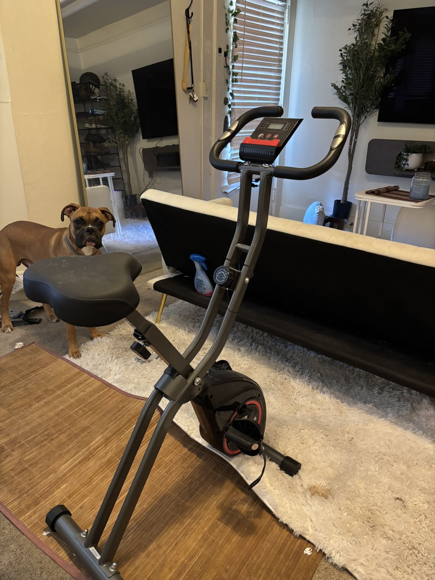 Foldable Exercise Bike For Small Apartment Stationary Bike For Home 16 Level Magnetic Resistance