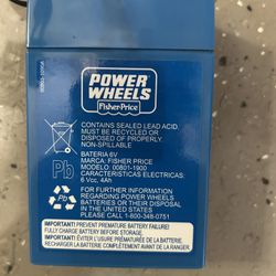Fisher Price Power Wheels 6v Battery