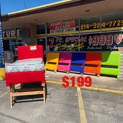 Twin beds with mattress