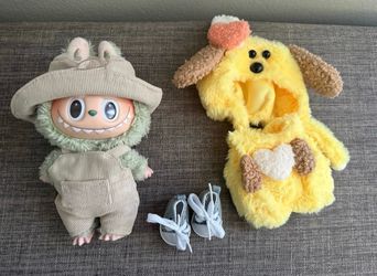 Labubu Authentic Macaron Green Grape  Plush “The Monsters” w/Outfits