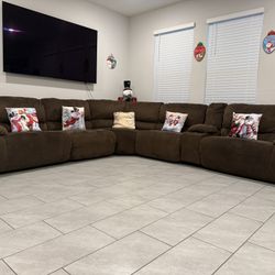 Microfiber Dark Brown Sectional 