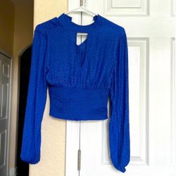 steve madden blue cheetah print top