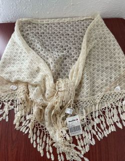 Chabby Chic Women's Ivory Scarf With Sequins