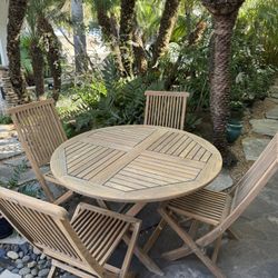 Teak table set.  