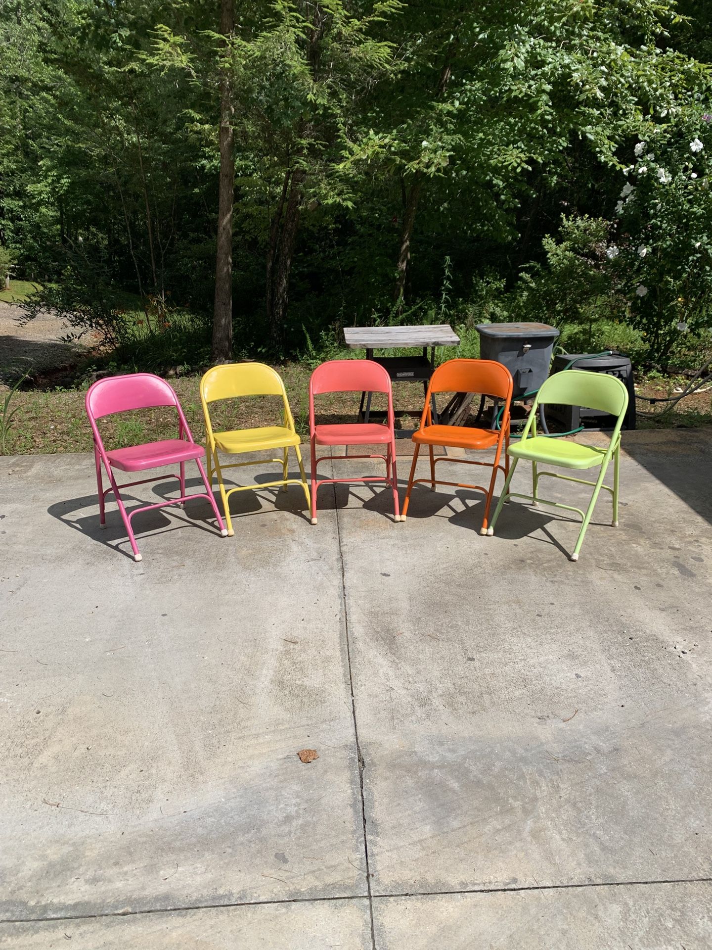 Multi Colored Heavy Duty Folding Chairs (5)Great Condition $45 OBO!