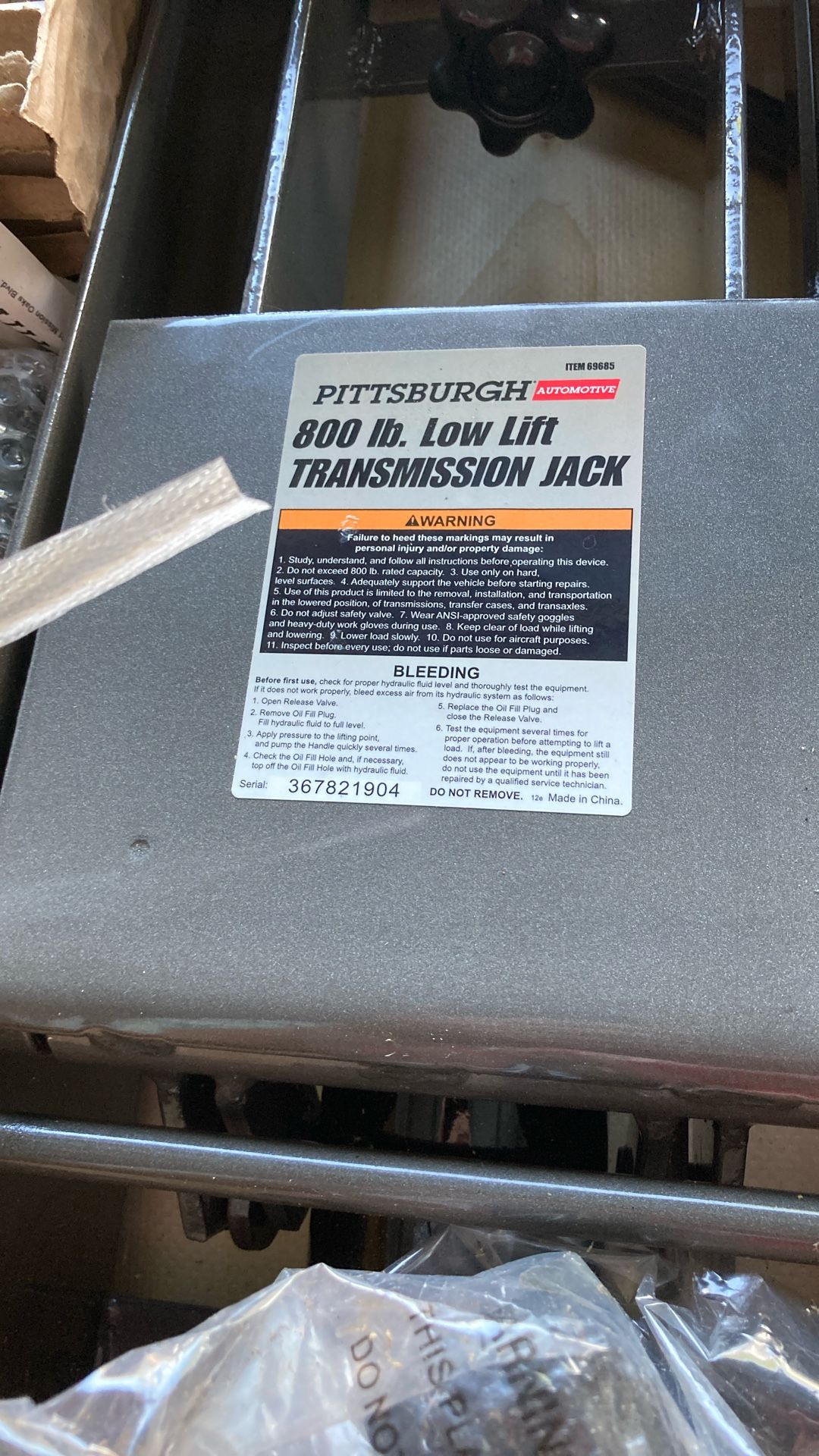 Transmission Jack 800lb Low Lift New In Box