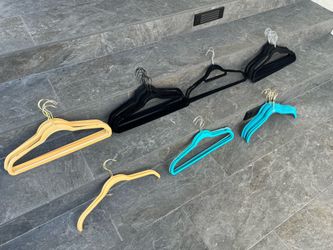 (40) Misc. Multicolored Velvet Clothes Hangers