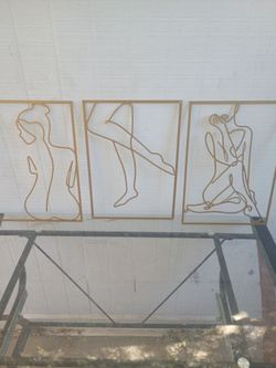 METAL ABSTRACT   ART 3 PIECES