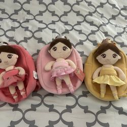 Gloveleya Toddler Backpack Kids Backpack with soft ballerina baby doll Pink Age 2+… $10 Each Or $25 All Price Is Firm 