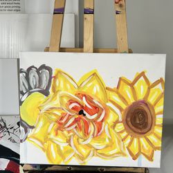 Yellow Flowers 16x20 Original Painting 