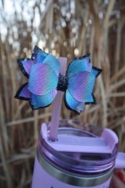 Stanley Tumbler  Purple Bow Straw Topper