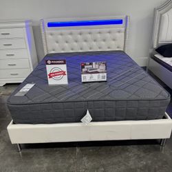 NEW QUEEN BED FRAME WITH MATTRESS