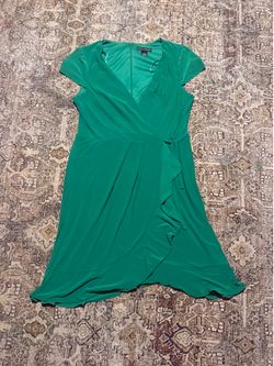 Green V Cut Dress  XL