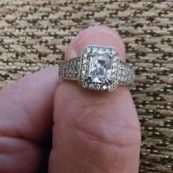 STERLING SILVER CZ RING.  SIZE 8.5  NEW. PICKUP ONLY