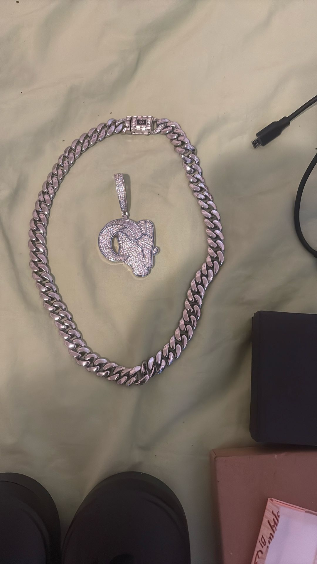 Goat Pendant With Cuban Necklace